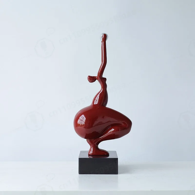 Handmade Abstract Yoga Resin Sculpture Female Hold Ball Statue Modern Home Decor Ornament Entrance Living Room Housewarming Gift
