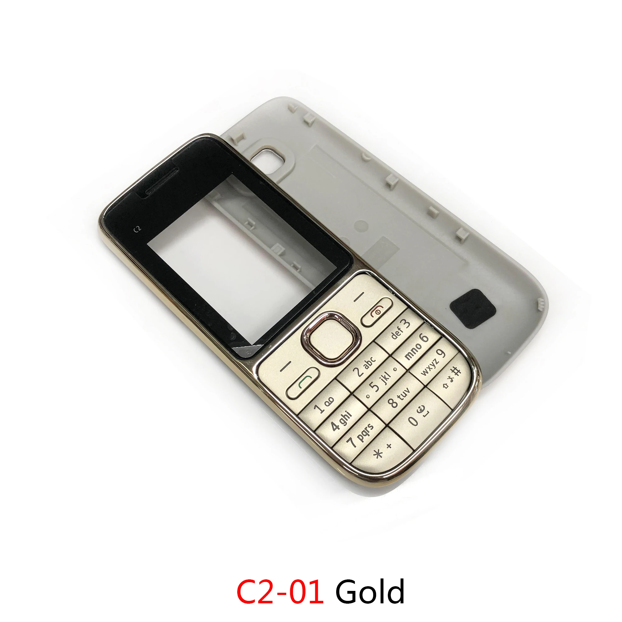 Phone Housing Cover For Nokia C2-01 Mobile Phone Case  2730 2690 case Keypad battery Back Front Faceplate Frame cover