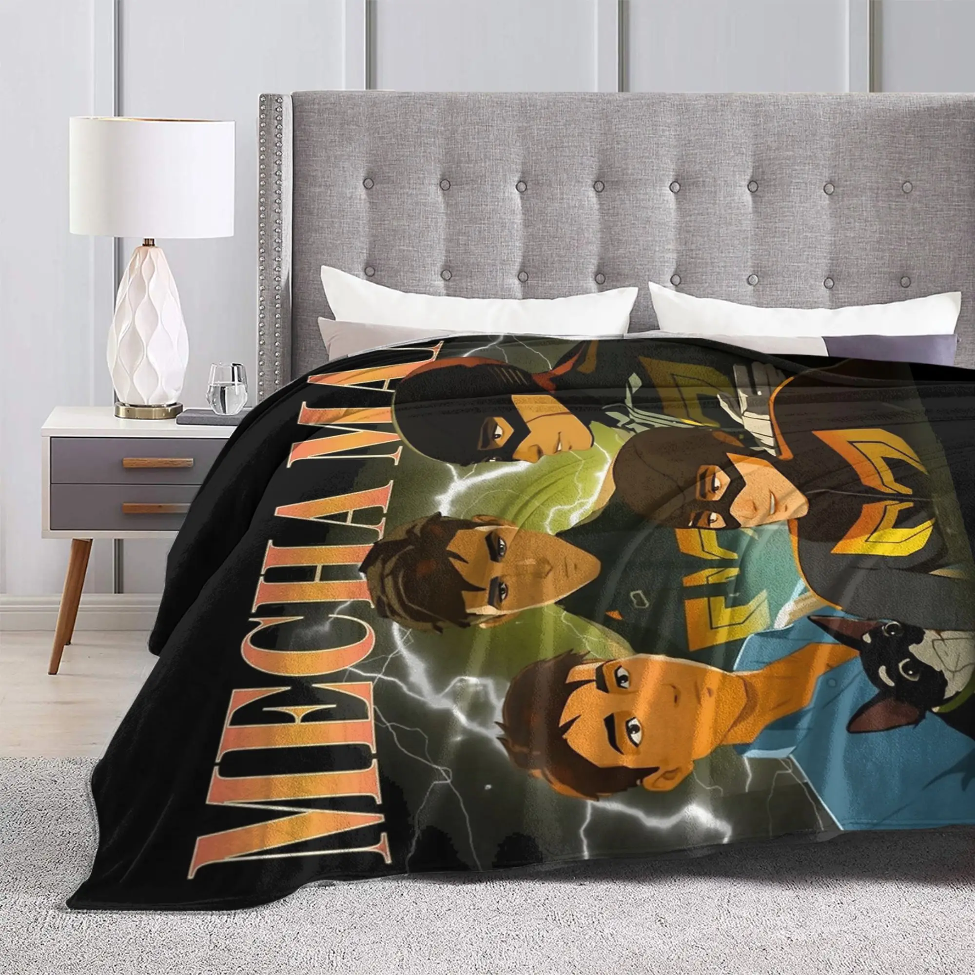 Mecha الرجال روبرت روبرتسون إرسال لعبة خمر 90s البطانيات أفخم مضحك الدافئة رمي البطانيات للمفرش الصيف