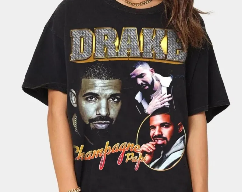 Drake Champagne Papi, Drake, Unisex Style Gift for Fans, T-shirt, Crew Sweatshirt, and Hooded, Vintage Homage Thicthinhichthoi-T