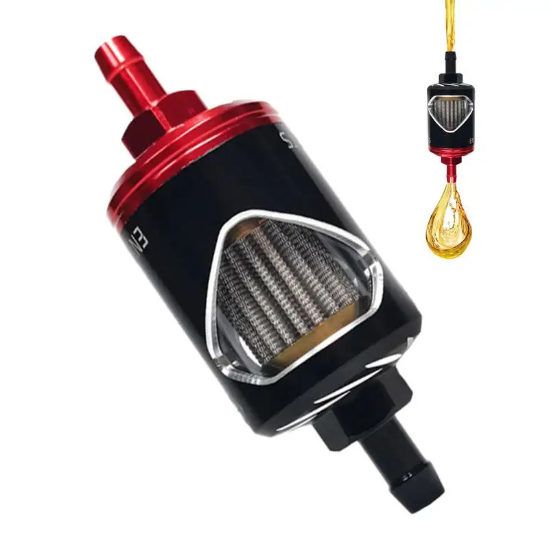 Motorcycle Oil Filter 6mm/8mm Stainless Steel Core Glass Perspective Alloy Motor Oil Filter High Performance Universal For Honda