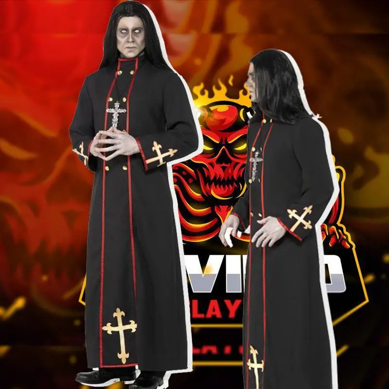 2023, новинка на Хэллоуин для взрослых и мужчин, халат священника, средневековый наряд для ролевых растений, длинное платье, сценический костюм, традиционный китайский C...