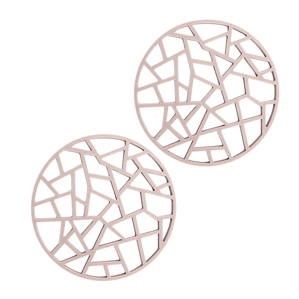 

2Pcs Non-Slip Heat Resistant Silicone Table Desk Placemats Kitchen Hot Pot Holders Bowl Plate Mats Insulation Table Mats Grey