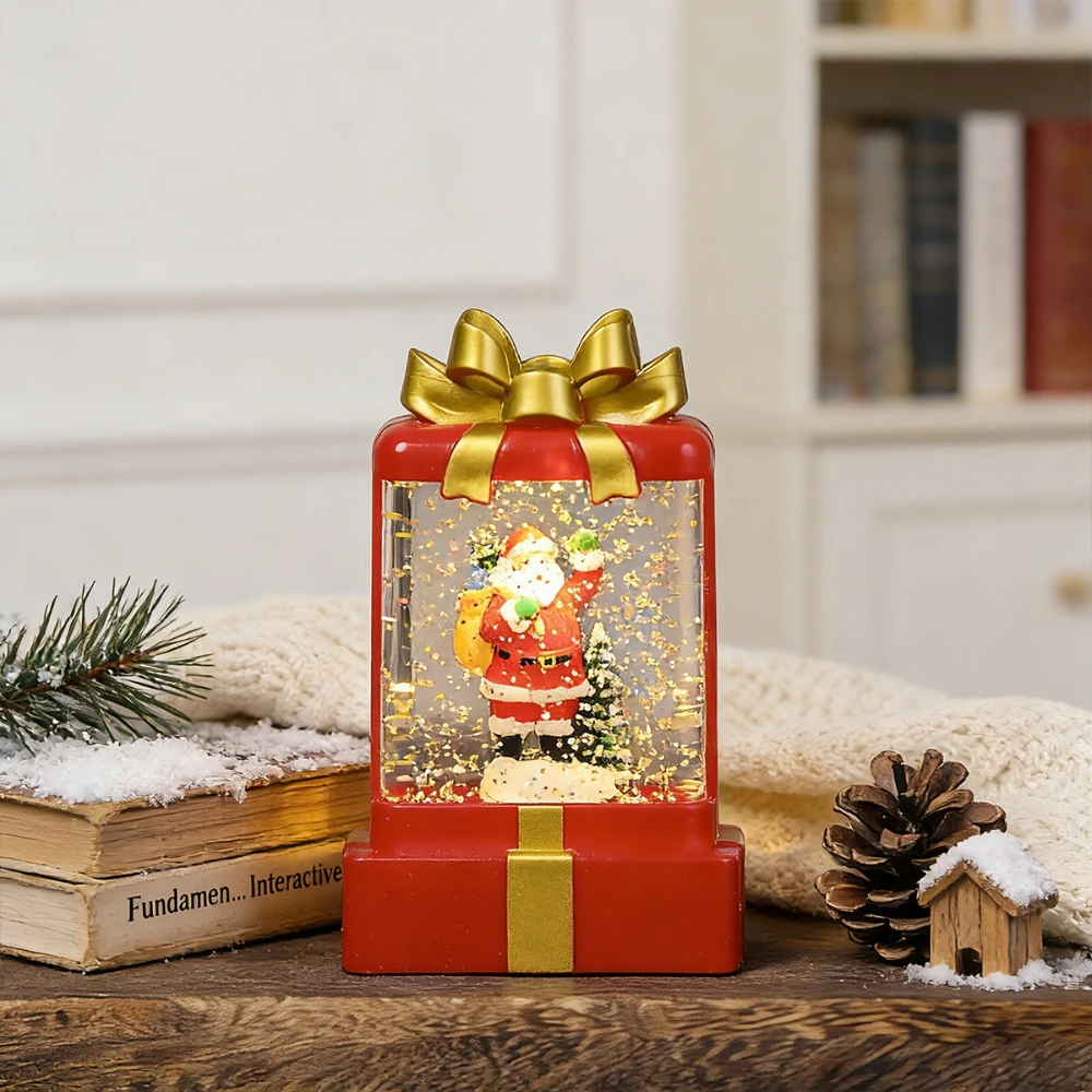 

Christmas New Product Glowing Resin Figurine Santa Claus Water-filled Night Light Gift Package Small Wind Lamp Christmas Gift
