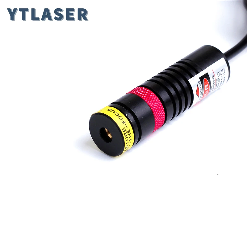 Glass Lens Dot/Line/Cross Focusable 635nm Red Laser Diode Module Locator 18X65mm with Adapter & Holder for Positioning Cutting