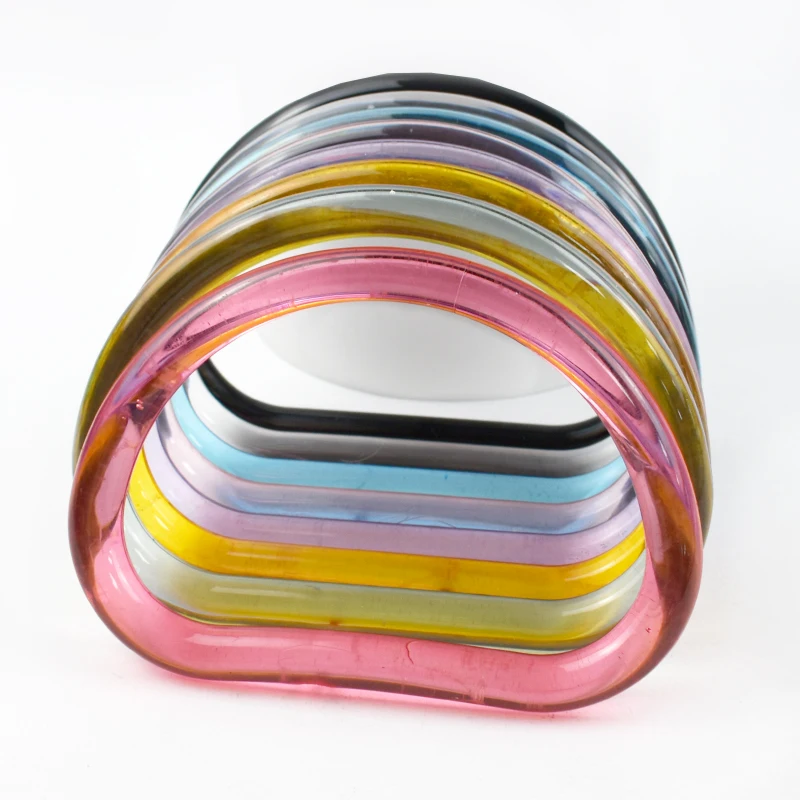 

1-5Pcs Meetee 10CM Acrylic Clear D Ring Handle Plastic Handbag Handles Woven-bag Replacement Frame Clasp DIY Sewing Accessories
