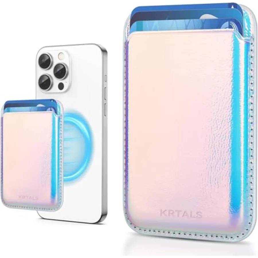 

Magnetic Wallet Cell Phone Card Holder for Phone Case with Mag-Safe, Stronger Magnetic RFID Leather Phone Wallet Stick on Serie