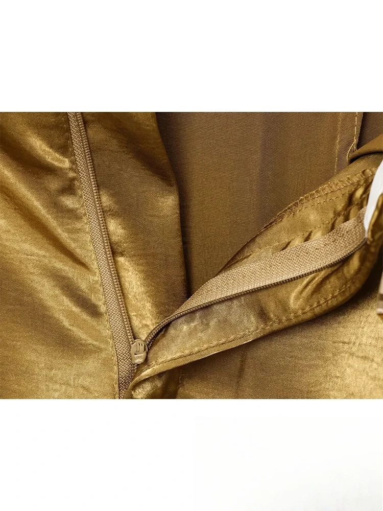 KONDALA بدلة نسائية أنيقة للمكتب غير رسمية برقبة على شكل حرف v واحدة الصدر بلوزة طويلة فضفاضة وشاحات مستقيمة طقم موضة صيف 2025 #5