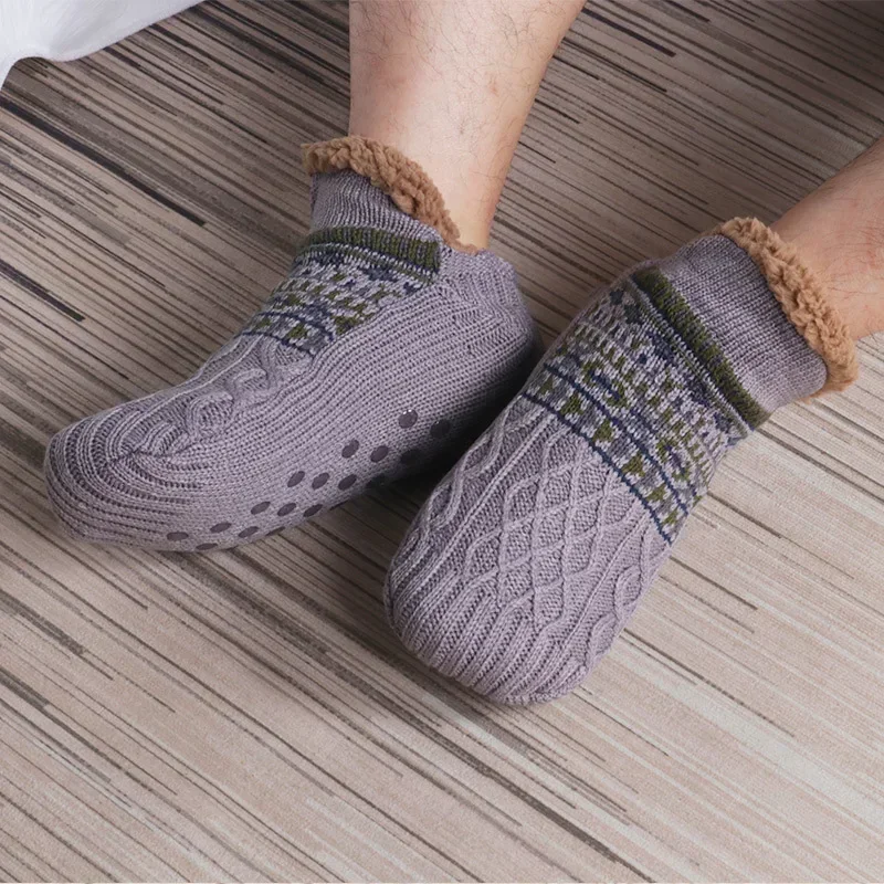 Winter Snow Socks Men Thicken Warm Home Bedroom Socks Slippers Man Non-Slip Foot Warmer Carpet knitted Socks Calcetines Hombre