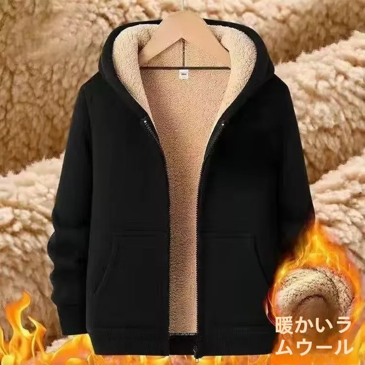 Cheap Thickened Oversized Sweatshirt Workwear for Women Durable Autumn Winter Hoodie Commuter Style Zipper Closure Long Sleeve