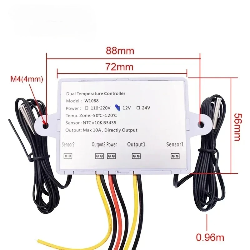 5PCS W1088 LED ดิจิตอลเครื่องทําความร้อนอุณหภูมิเครื่องวัดอุณหภูมิ 12V 24V 220V Thermoregulator