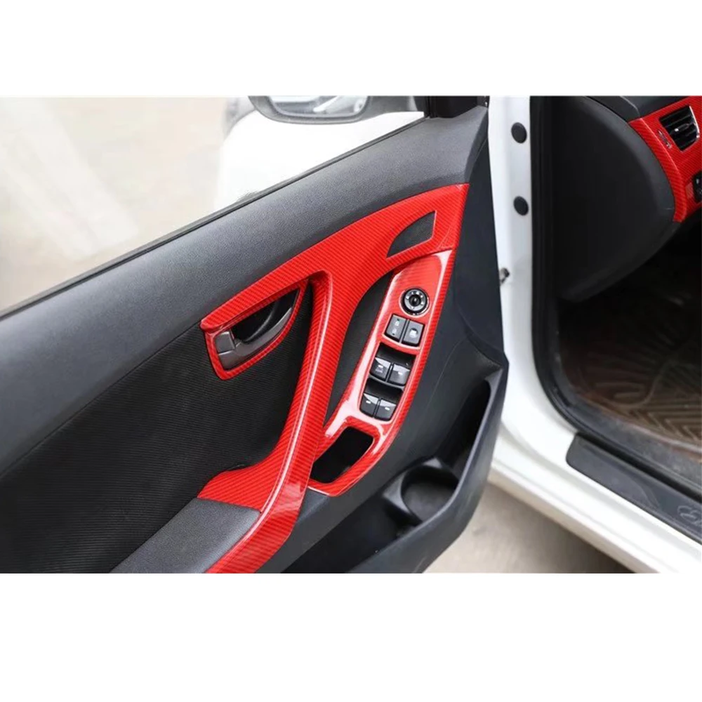 For Hyundai ELANTRA 2012-2016 Car Front Door Armrest Decoration Strips Car Trim Styling Interior Auto Moldings