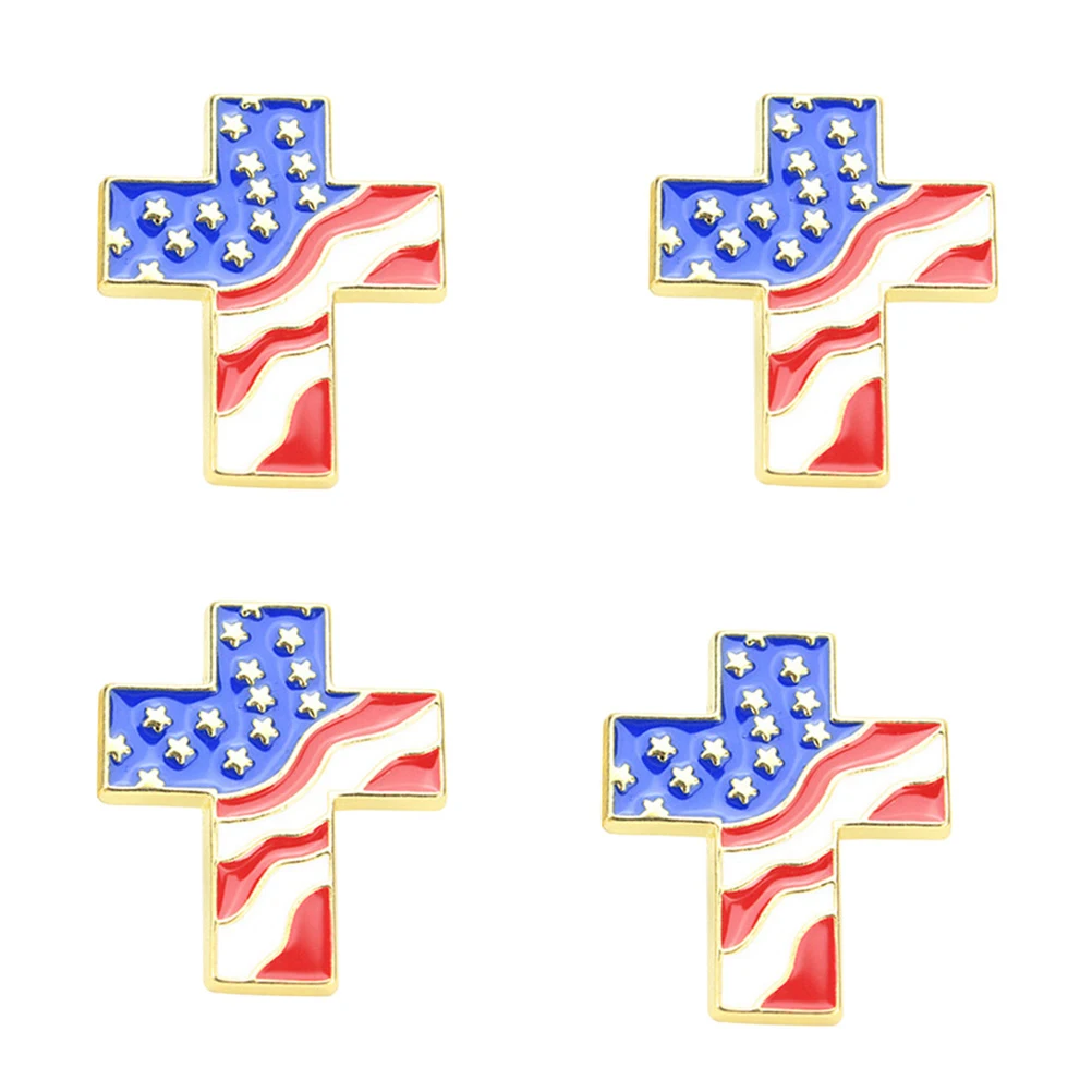

6 Pcs American Flag Breastpin Durable Premium Material Clothes Decoration Small Gifts Fashion Accessories