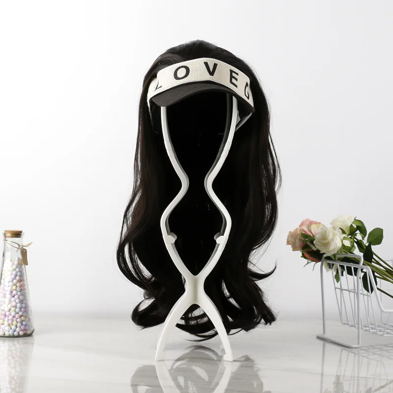 1Pcs New White Plastic Wig Display Stand Portable Folding Wig Stand Big Wig Holder Supports Head Holder