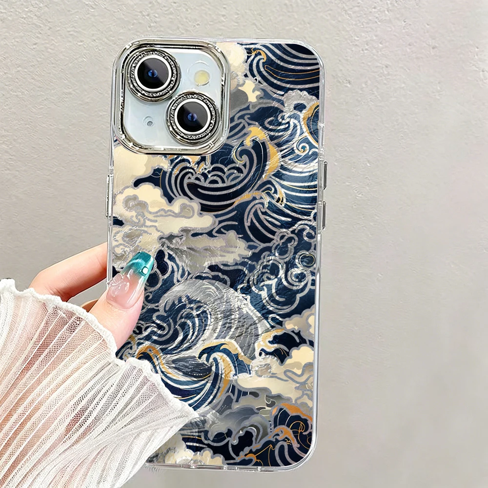 우키요에 바다 물결 다이아몬드 렌즈 플레이팅 폰 케이스 - Phone Accessories Beads 리뷰 및 가격