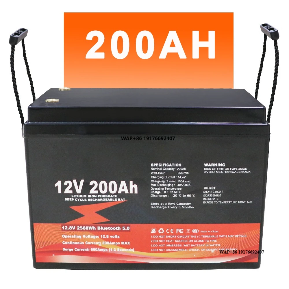 

6000+ Cycles LiFePO4 Battery Pack 12V 24V 48V 100Ah 200Ah 300Ah 400Ah 600Ah W/ APP Control, Smart BMS & IP65 Waterproof
