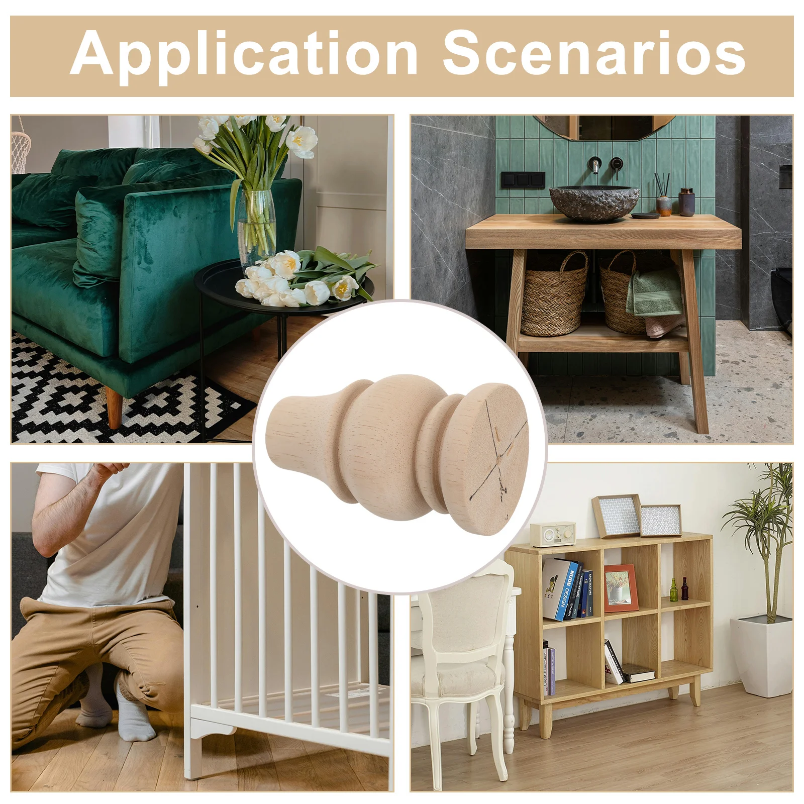 أرجل قطع الأثاث الخشبي على الطراز الفرنسي 3.93X2.36X2.36 "لأريكة طاولة خزانة السرير قوي الصلبة دعم استبدال الساقين