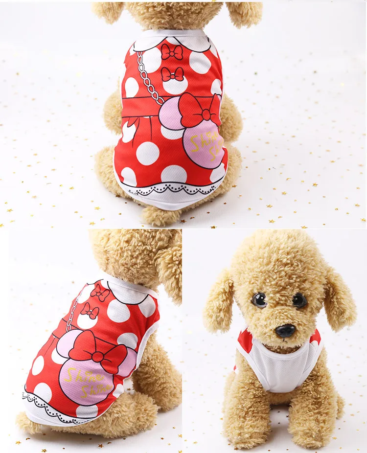 Dog Cat Puppy Kitten Pet Cartoon Spring Summer Autumn Cotton Clothes Clothing Vests Coats Jackets Shirt Dresses Costume