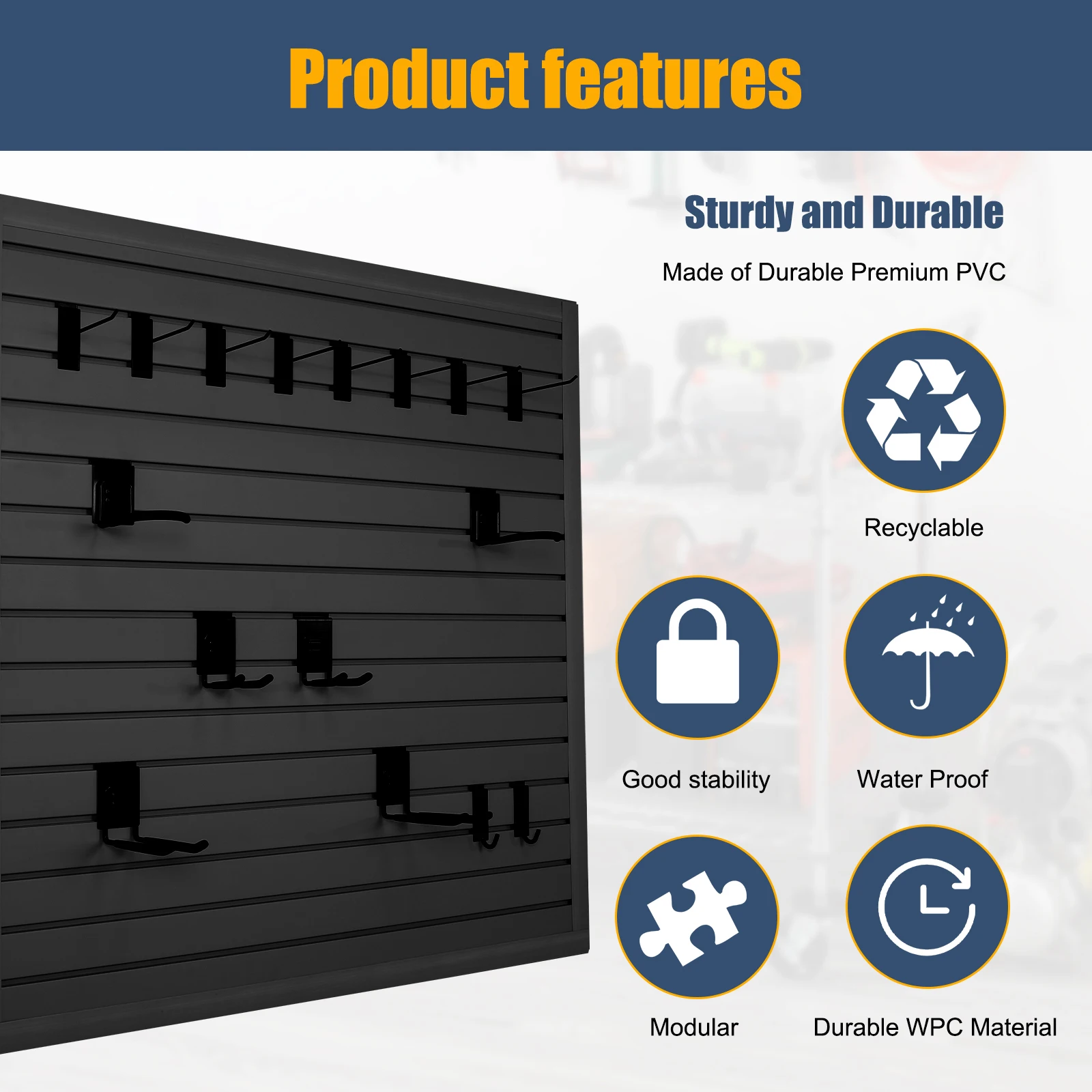 

Панели для перфорированных стен 4x8 футов с 26 аксессуарами, настенные панели-органайзеры для инструментов, перфорированные доски для хранения в гараже