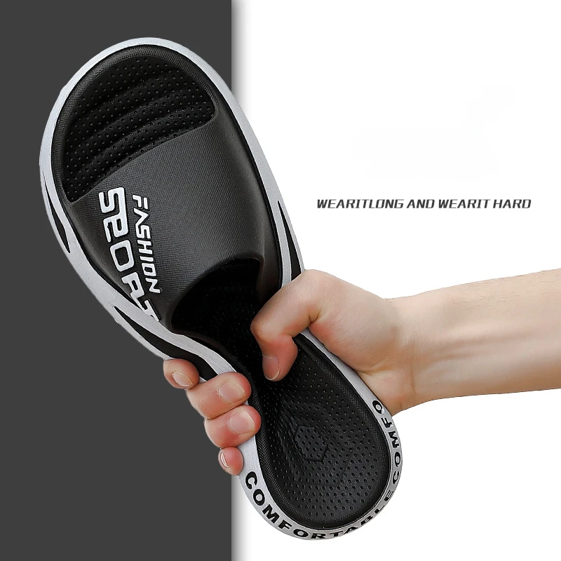 Outdoors Summer Man Alphabet Design Luxury Sandals Male Non-slip Thick Platform Beach Flip Flops Shoes Couples Home Slippers