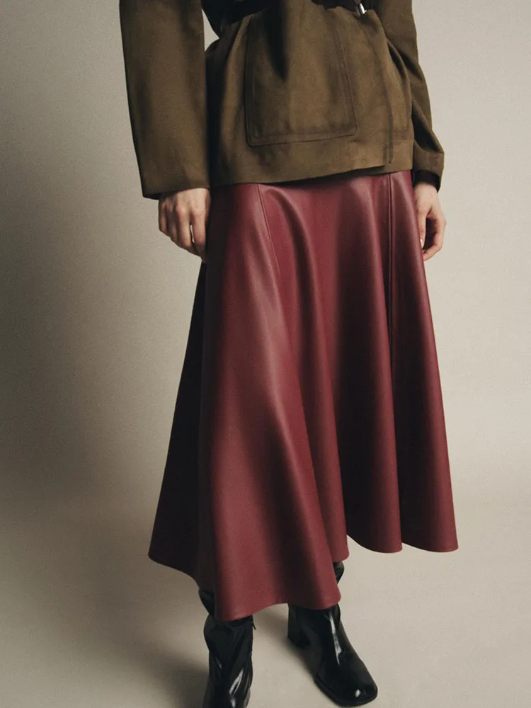 

Осень 2023, новая милая повседневная свободная юбка-миди из искусственной кожи трапециевидной формы, женский модный этнический сценический костюм, традиционный ханьфу