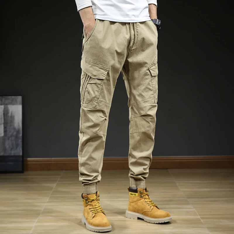 

Men's Casual Work Pants Long with Bound Feet Winter Thick Cross-Border Japanese Workwear Style