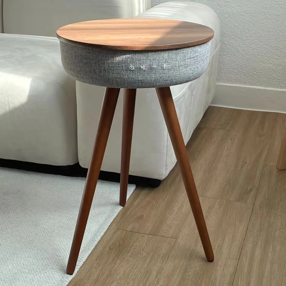 

39.8*61.5cm Smart Side Table Music Round Coffee Table Surround Sound Stereo Bluetooth Rechargeable Builtin Battery Speaker Table