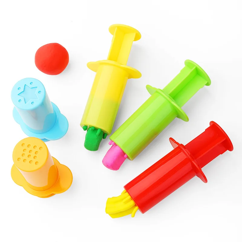 5Pcs Plasticine Multi-color Funny Mold Polymer Clay Tools Plastic Kids DIY Crafting Set Syringes Shape Learning Educational Toy