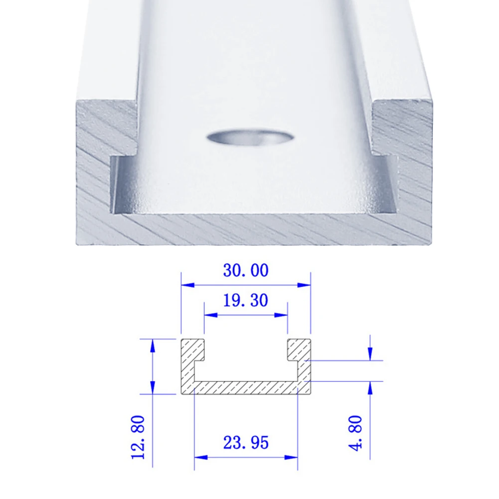 T-Tracks 300-600mm Gąsienica ze stopu aluminium Ławka do obróbki drewna T-Slot 30 Typ T-Tycze Obróbka drewna Szyna prowadząca Część do obróbki drewna