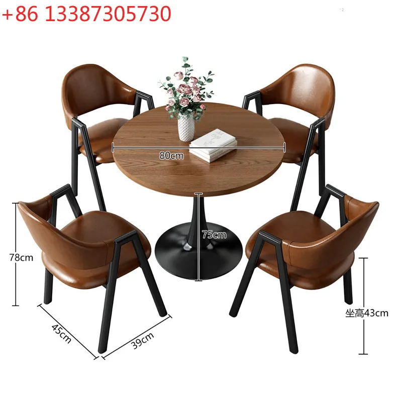 

Простой повседневный комплект для гостиной: обеденный стол, стол для переговоров и стулья, маленький круглый стол для кафе/чайной.