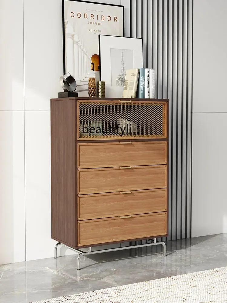 

ZxNordic Light Роскошный комод для спальни Простой современный шкаф для хранения ящиков из массива дерева Мебель для хранения одежды