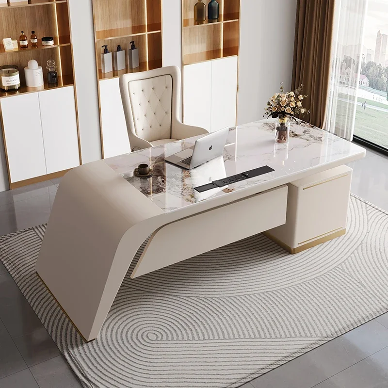 

Designer Storage Office Desk Writing Asthetic Drawers Organizer Computer Desks Gaming White Mesa Para Computador Furniture