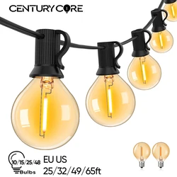 Guirnalda de luces Led G40, 110V, EU 220V, E12, resistente al agua, globo Vintage, decoraciones de jardín, luz de Navidad para exteriores