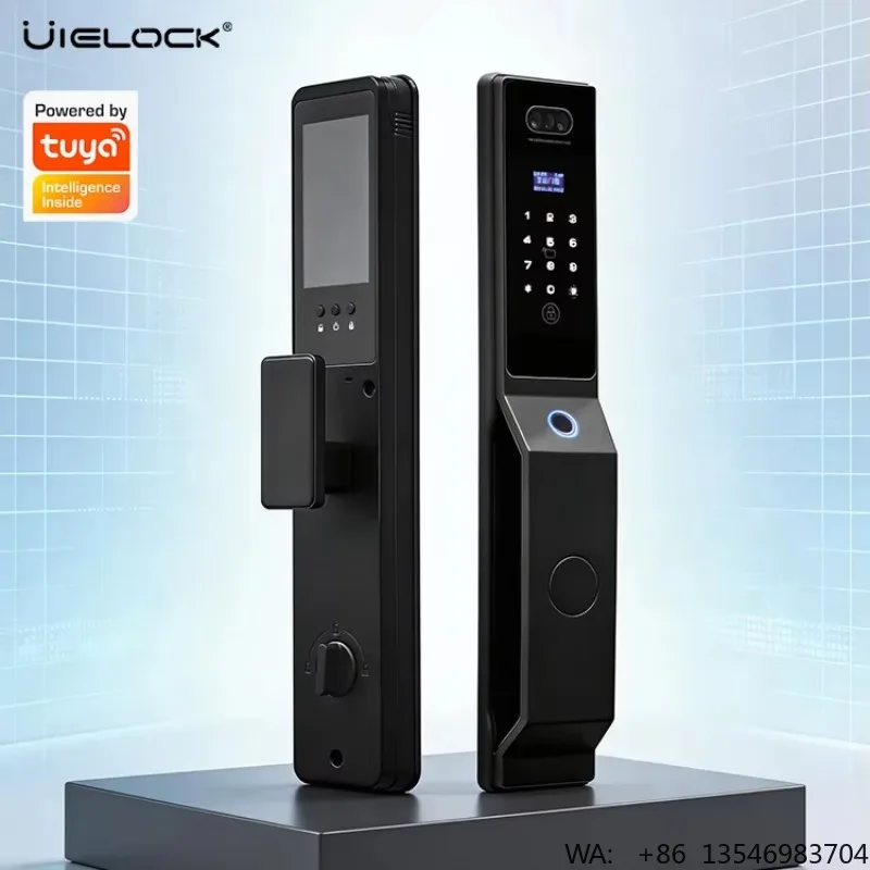 Modern Style Intelligent Facial Recognition Door Lock with 4.5-inch Screen Doorbell Tuya App Control Multi-Unlock Scene Linkage
