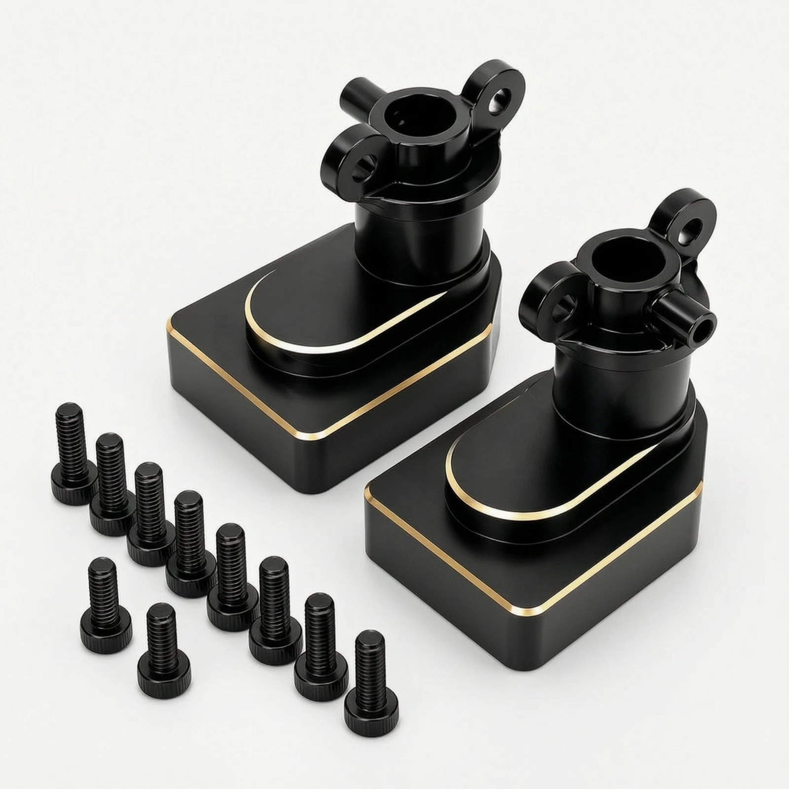 2 Pieces Rear Axle Transmission Housing with Mounting Screws Brass Rear Axle Cup Gearbox Cup Electrophoresis RC Car Parts Metal