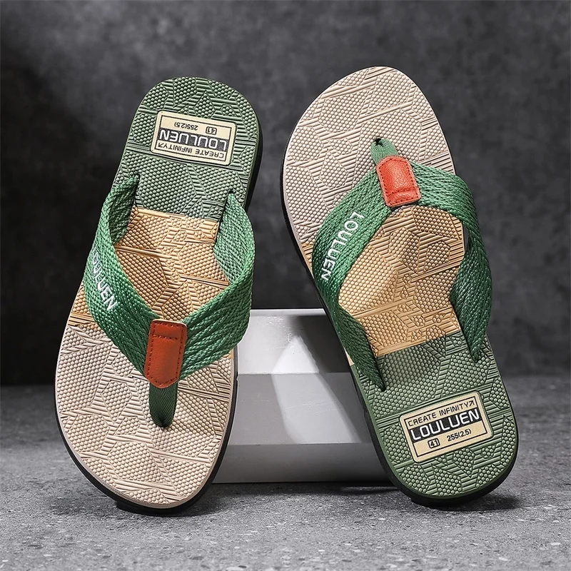 Flip-Flops Men's Shoes Summer Slippers Outer Wear Non-Slip Wear-Resistant Flip-Flops Men's Slides Outdoor Sports Beach Sandals