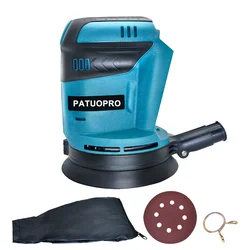 PATUOPRO Cordless Random Orbit Sander Electric Wood Grinder Polishing Machine Power Tools For Makita 18V Battery(No Battery)