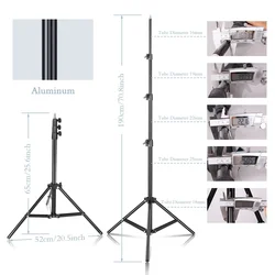 Adjustable 38/68/150/200cm Photography Tripod Light Stands With 1/4 Screw Head Photo Tripod For Phone Ring Light Photo Studio