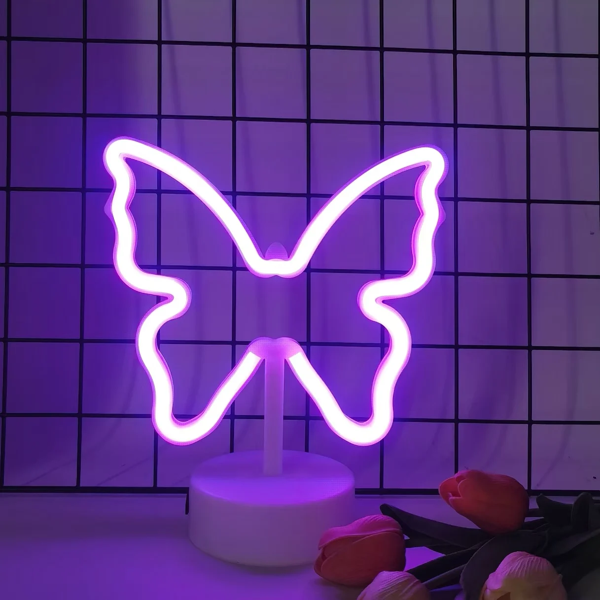 1 шт., неоновая бабочка для рабочего стола, Питание от USB/батареи, украшение для спальни для девочек, свадебное украшение, подарок на день рождения и День святого Валентина