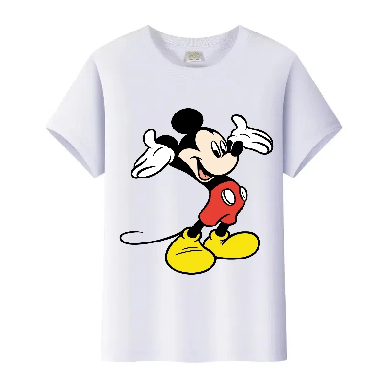 

Милая детская футболка с рисунком Микки Мауса Диснея, летняя одежда, женская белая футболка, мужские топы, блузки 90-х годов, женская футболка в стиле Харадзюку
