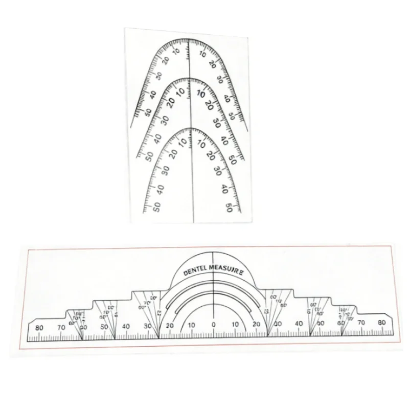 Dental Measure Ruler Transparent Dental Tooth Alignment Gauge Denture Arch Angle Measurement Tool for Clinical Teaching Use