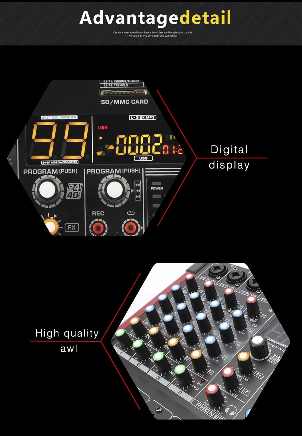 Alta qualità prezzo economico sistema a 12 canali Mixer Audio Live mixer Audio professionale effetto sonoro console Dj