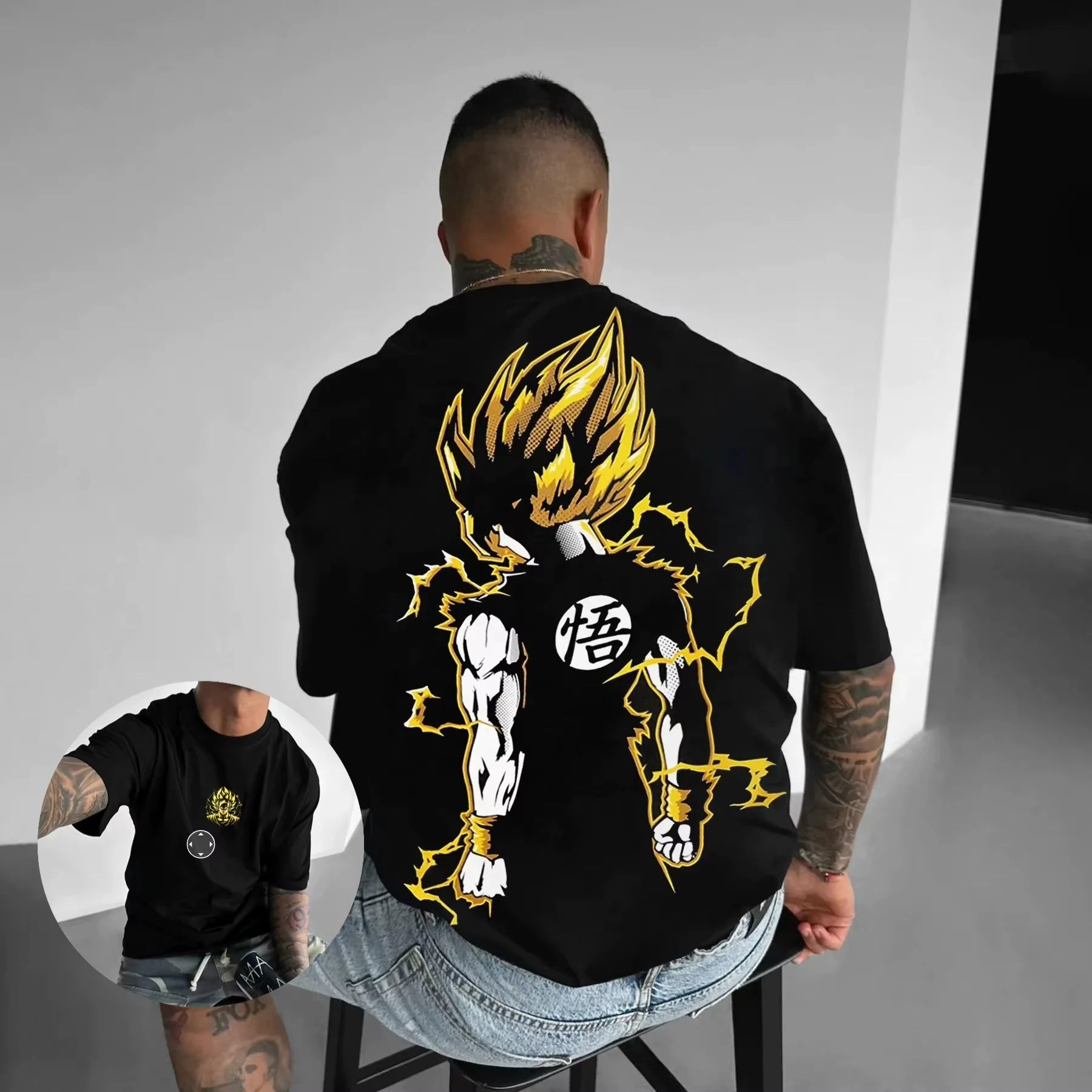 2025 camiseta de verano Anime Dragon Ball Fitness Harajuku hombres gráfico de gran tamaño Vintage calle mujeres Casual camiseta suelta mangas cortas