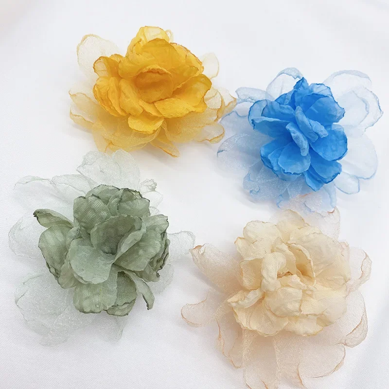 Handmade chiffon fabric, flowers, wedding dresses, hats, shoes, decorations, hair accessories, DIY, 10 pieces per batch