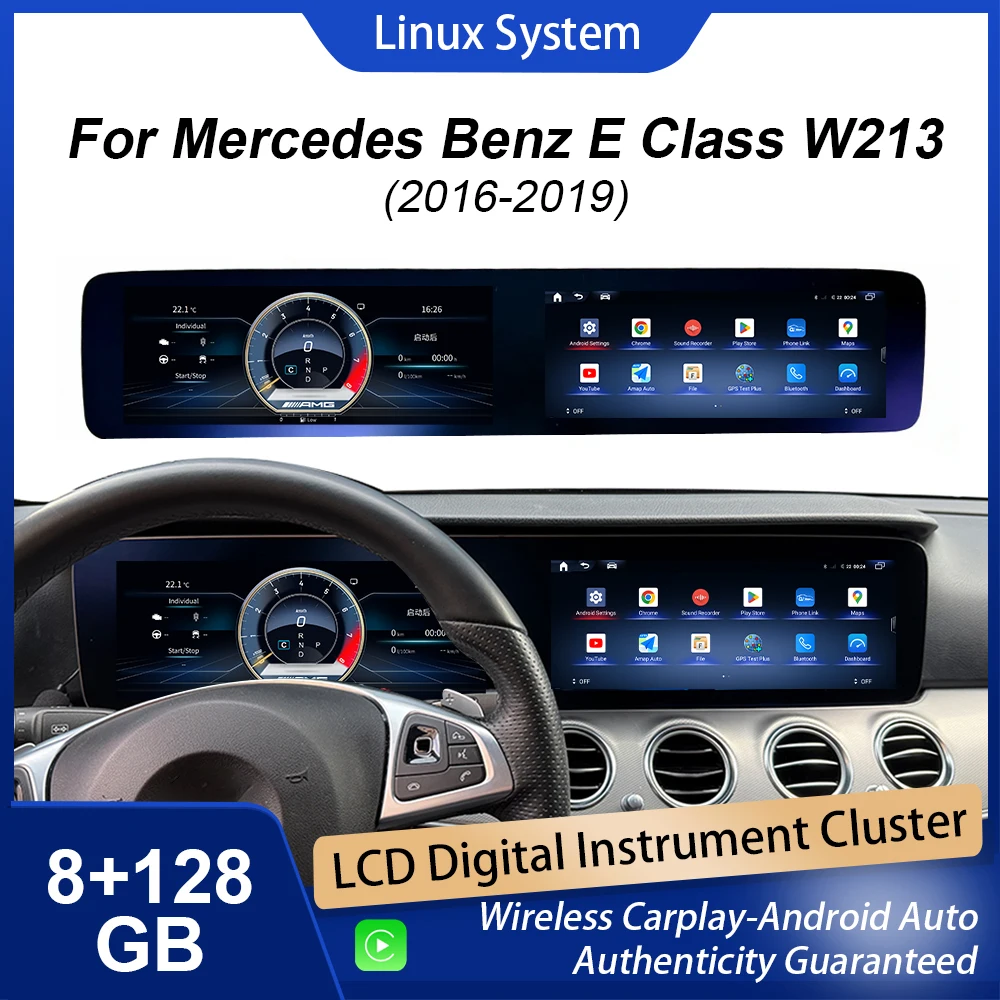 

Цифровая приборная панель для Mercedes-Benz E-класса W213 2016-2019, спидометр, Android-магнитола, беспроводной CarPlay, GPS-навигация