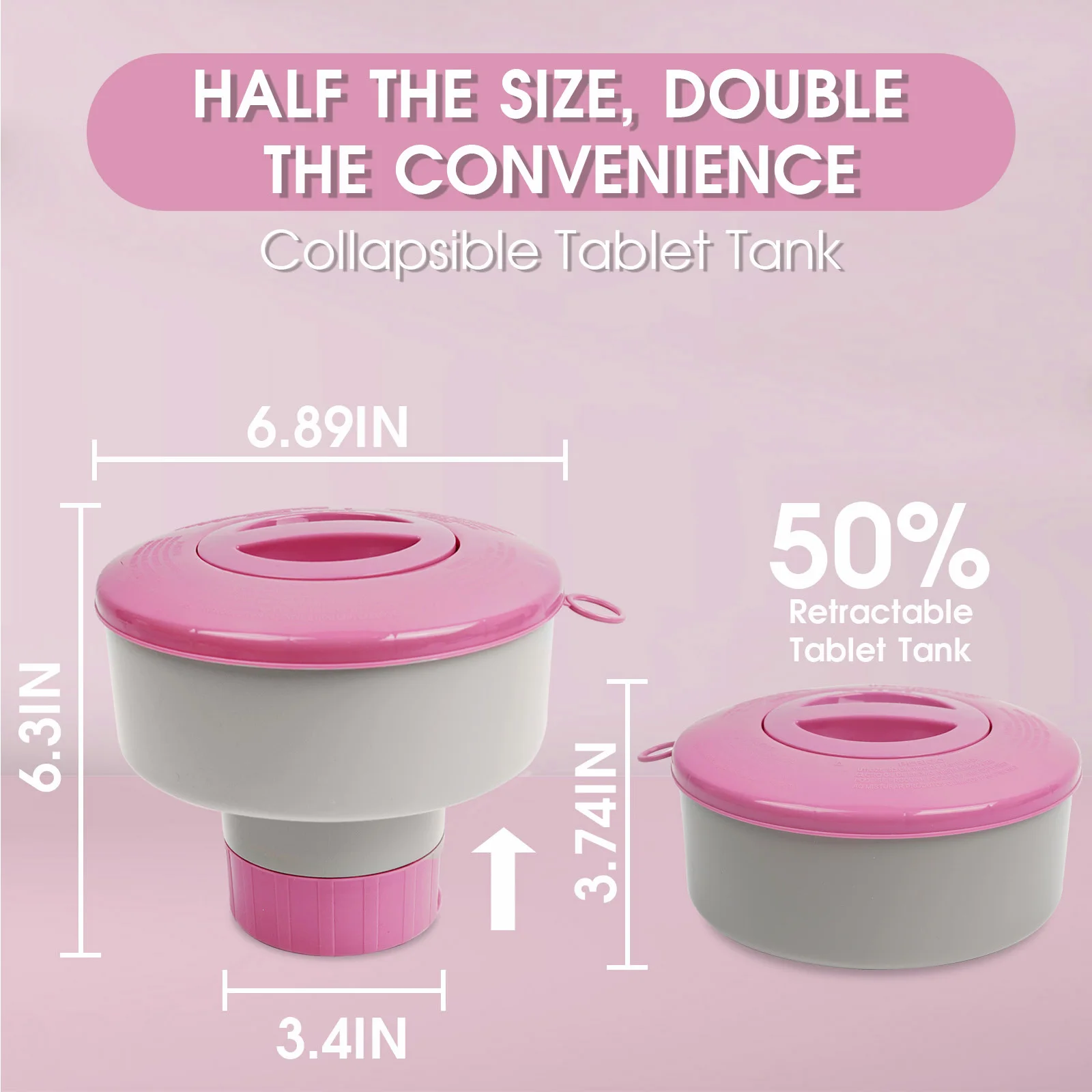 Dispensador químico flotante de cloro y bromo para piscina, flotador de cloro grande para tabletas de 3 ", soporte para cloro