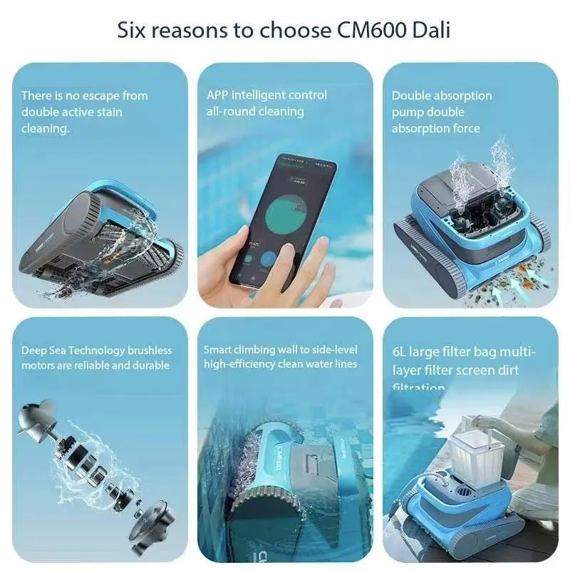Hot High Quality Swimming Pool Cleaning Robot with Strong Wall and Floor Cleaning Ability Wire Suction Machine Pool Tool Accesso