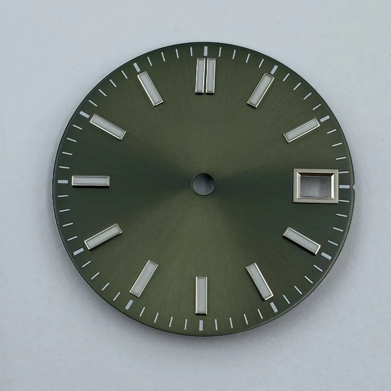 新しい28.5MMログダイアル、サンパターン、アイスブルー夜光、NH35/NH36ムーブメント改造アクセサリーに完全適合