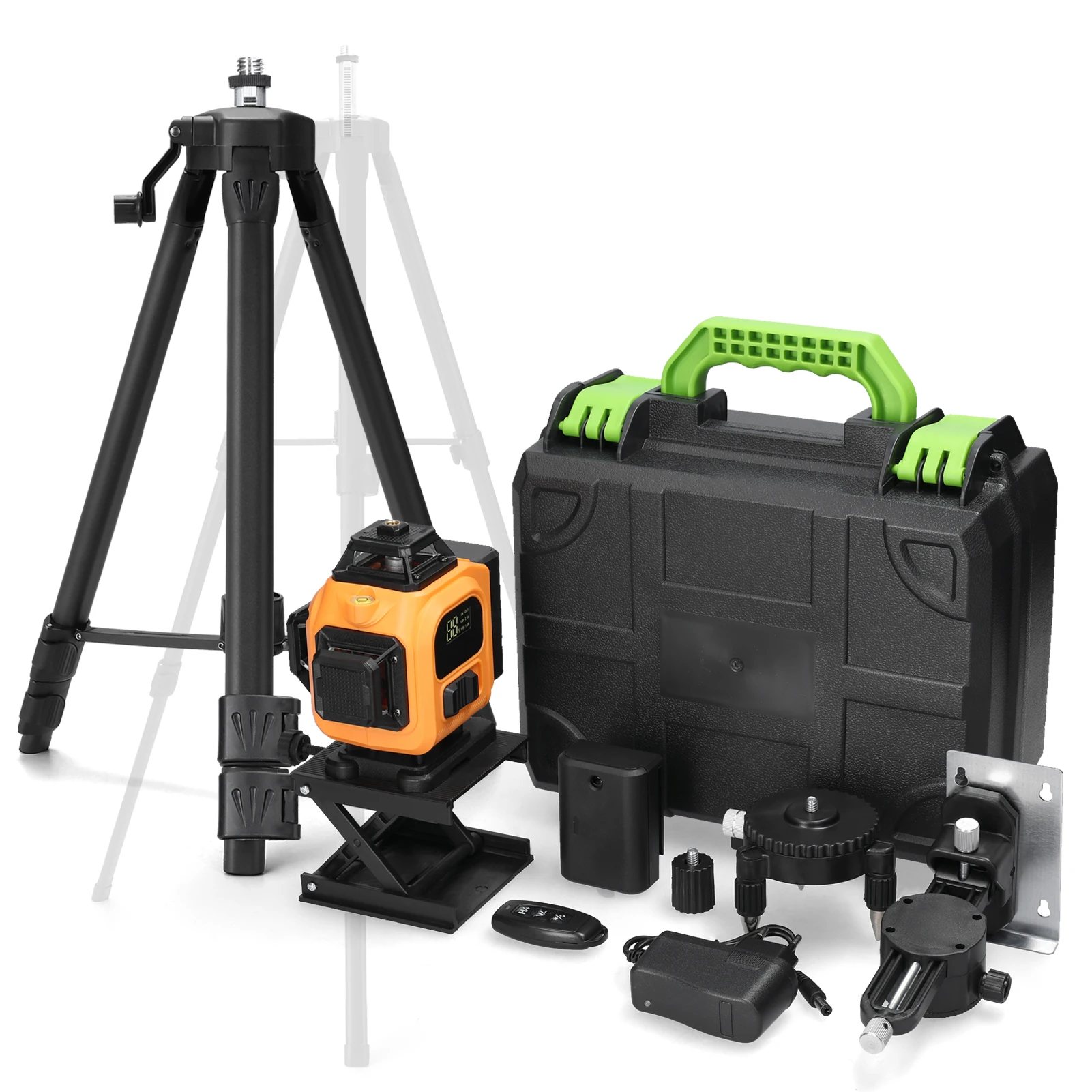 16 Lines Laser Level 3° Self-leveling Machine with 1.2m Tripod Stand Omnidirectional Ground Wall Sticker Leveling Tools Set