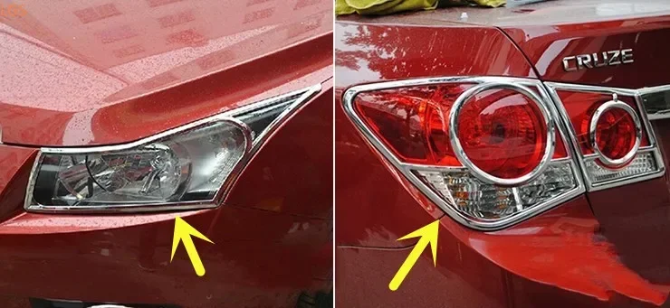 For Chevrolet Cruze 2009-2014 ABS Chrome before headlight rear tail light decorative frame protection decorative car accessories